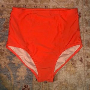 Orange high wasted bikini bottoms
